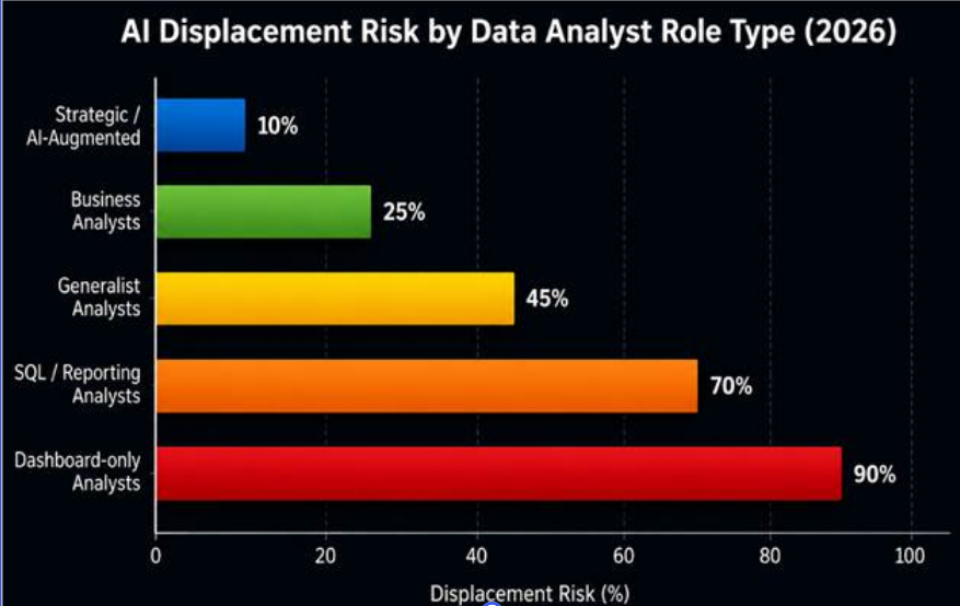 AI Displacement Risk by Data Analyst Role Type
