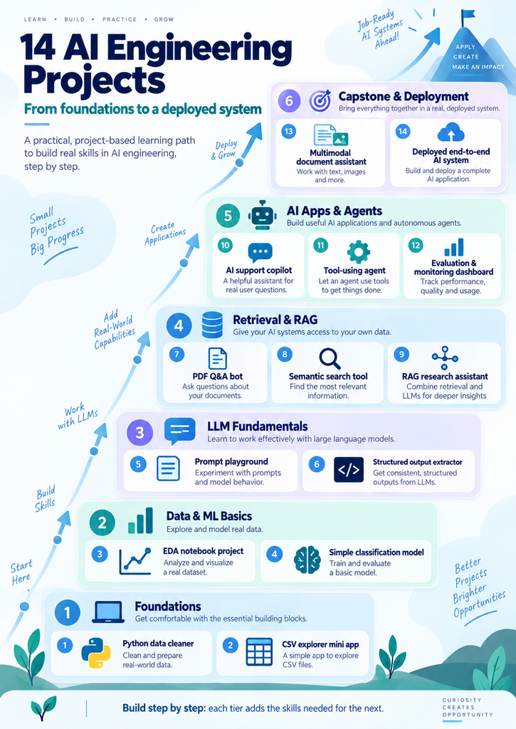 14 AI engineering projects from foundations to a deployed system 1