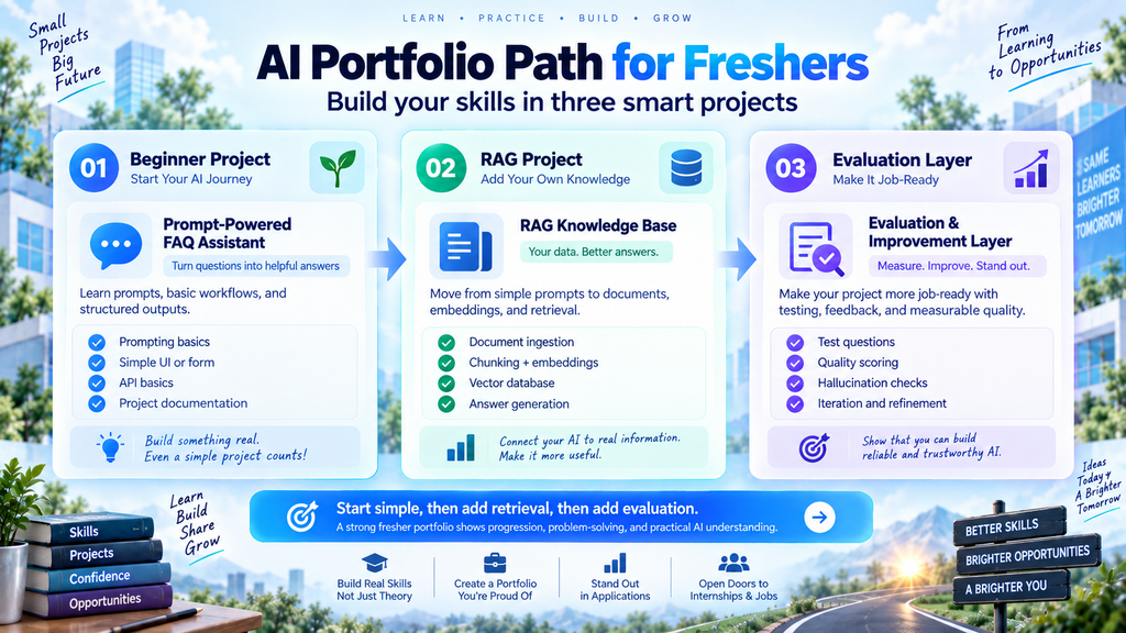 AI portfolio path for freshers in three projects
