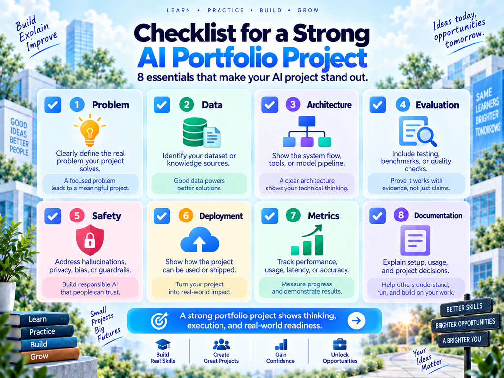 Checklist for a strong AI portfolio project