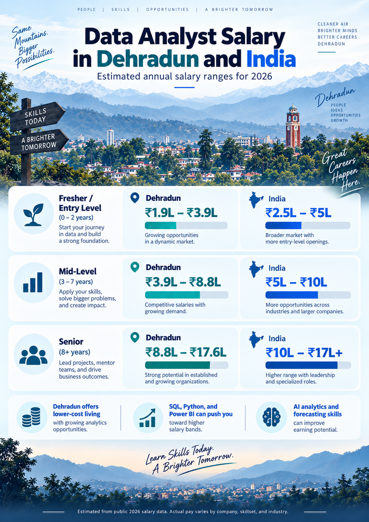 Data analyst salary in Dehradun and India 2026