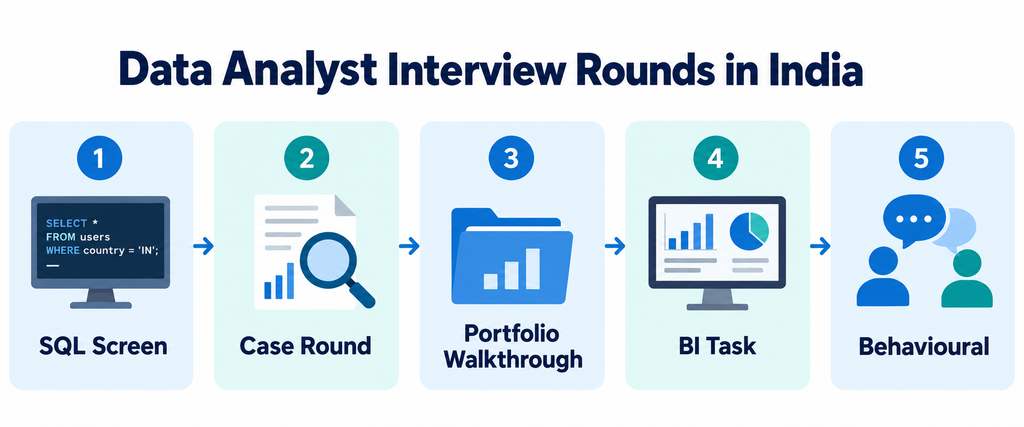 Data analyst interview rounds in India