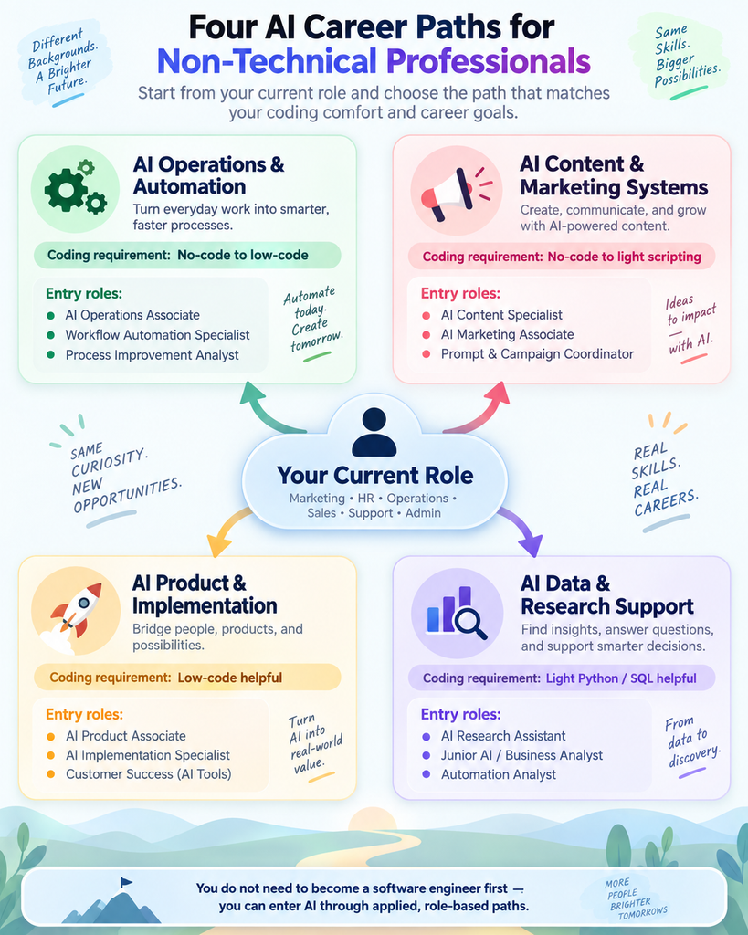 Four AI career paths for non technical professionals