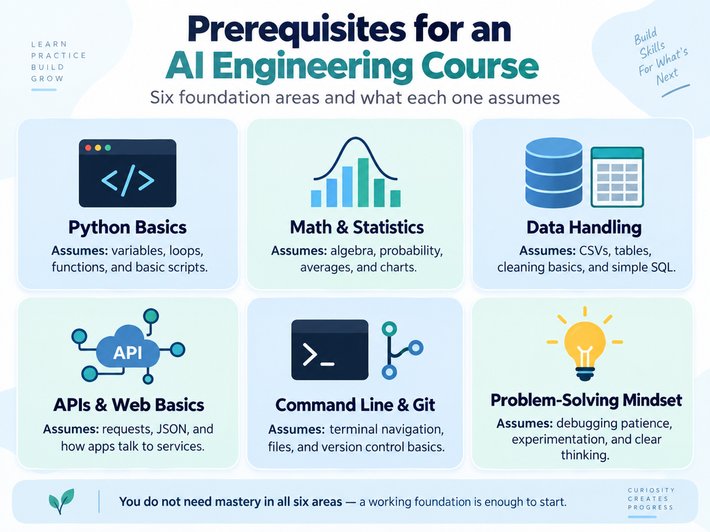 Prerequisites for an AI engineering course