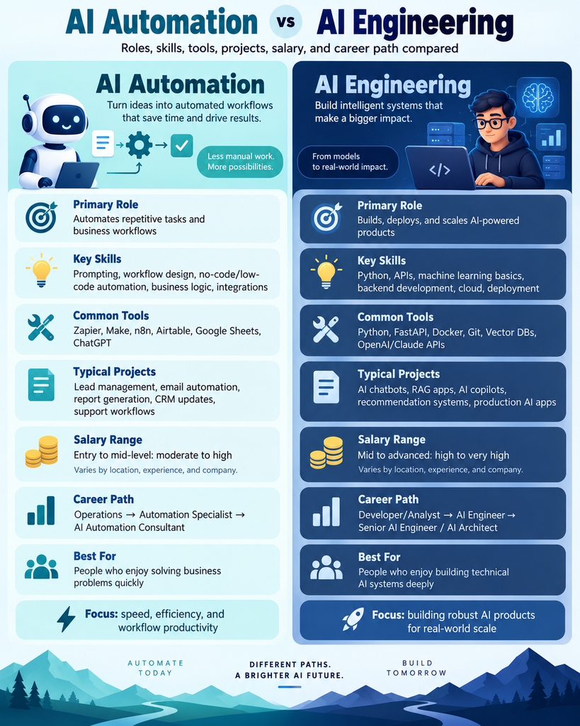 Difference between AI automation and AI engineering