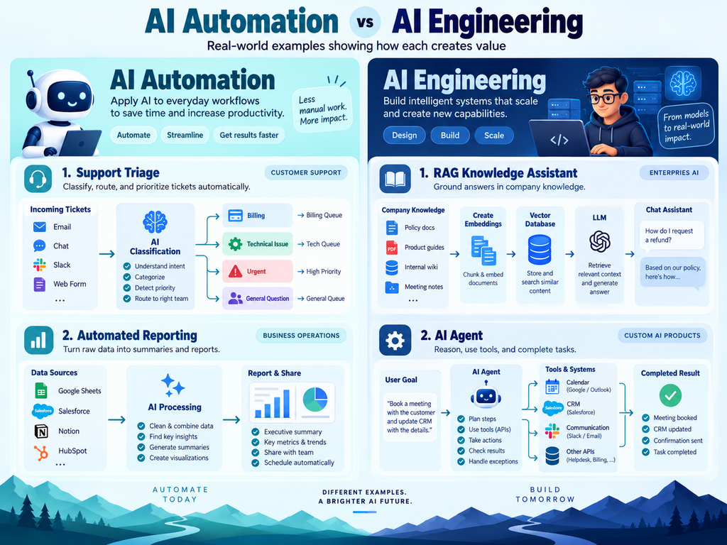 AI automation and AI engineering examples